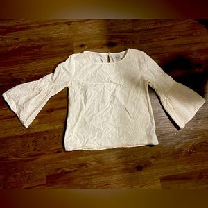 Madewell size XS pink and white striped bell sleeve blouse